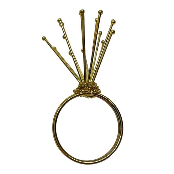 MCM Gold Tone Starburst Napkin Rings Set of 4 - Picture 2 of 4